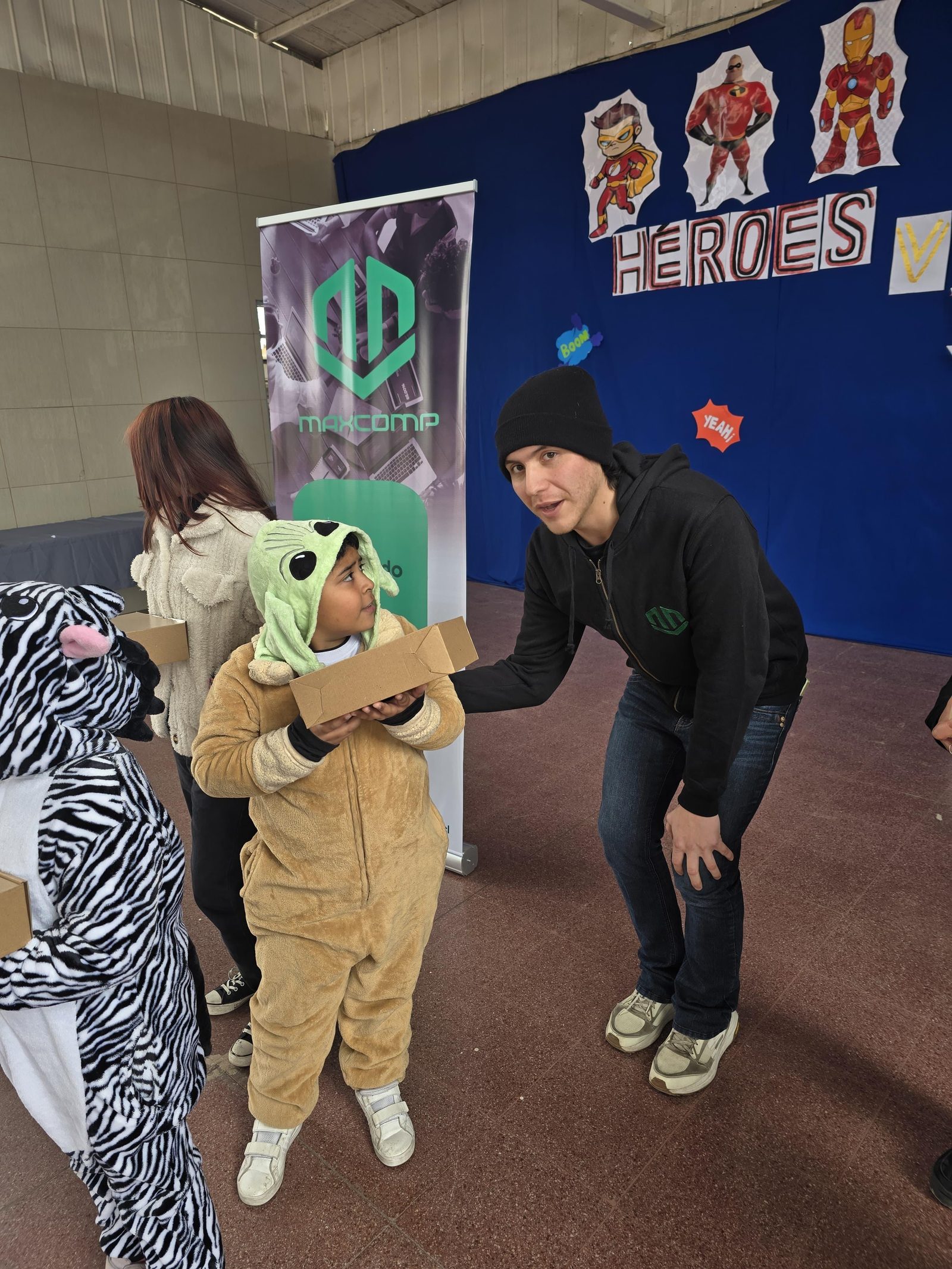 A Futed community event in Chile with costumed mascots