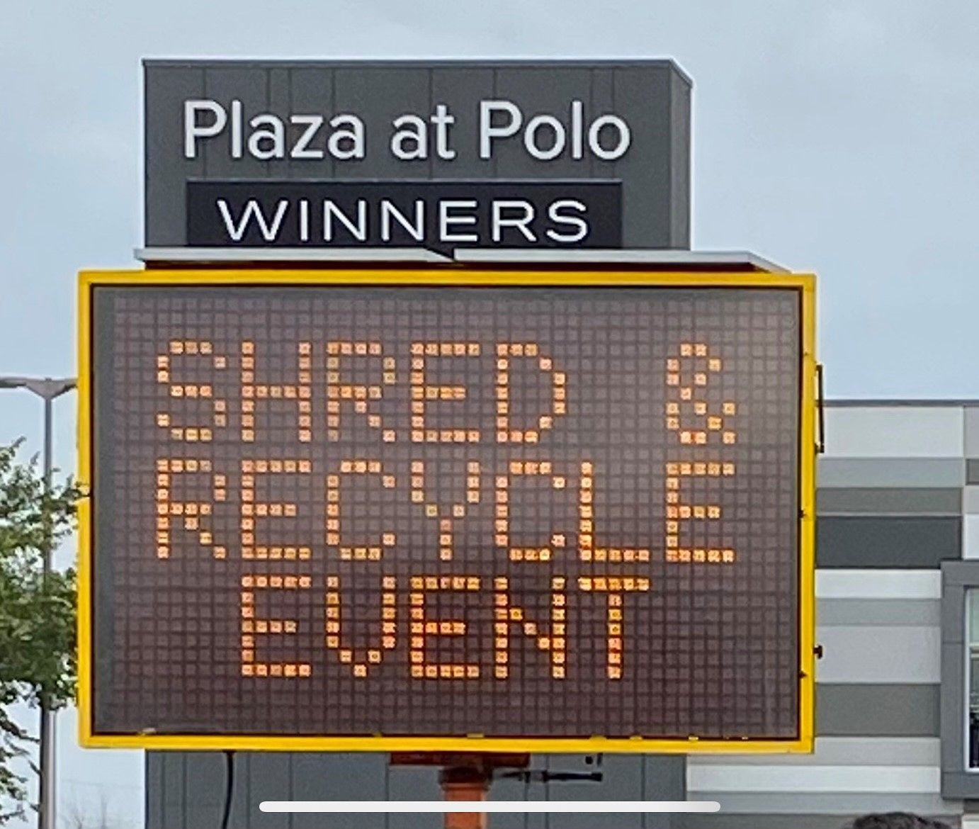 Signage at a free ERA community shredding event